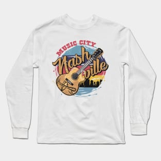 Vintage Nashville Music City Long Sleeve T-Shirt